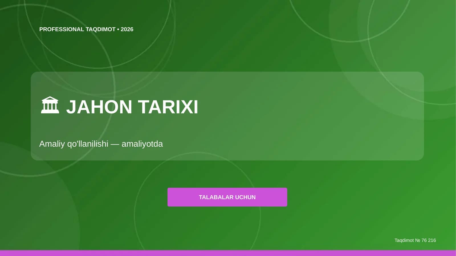 JAHON TARIXI - 2026