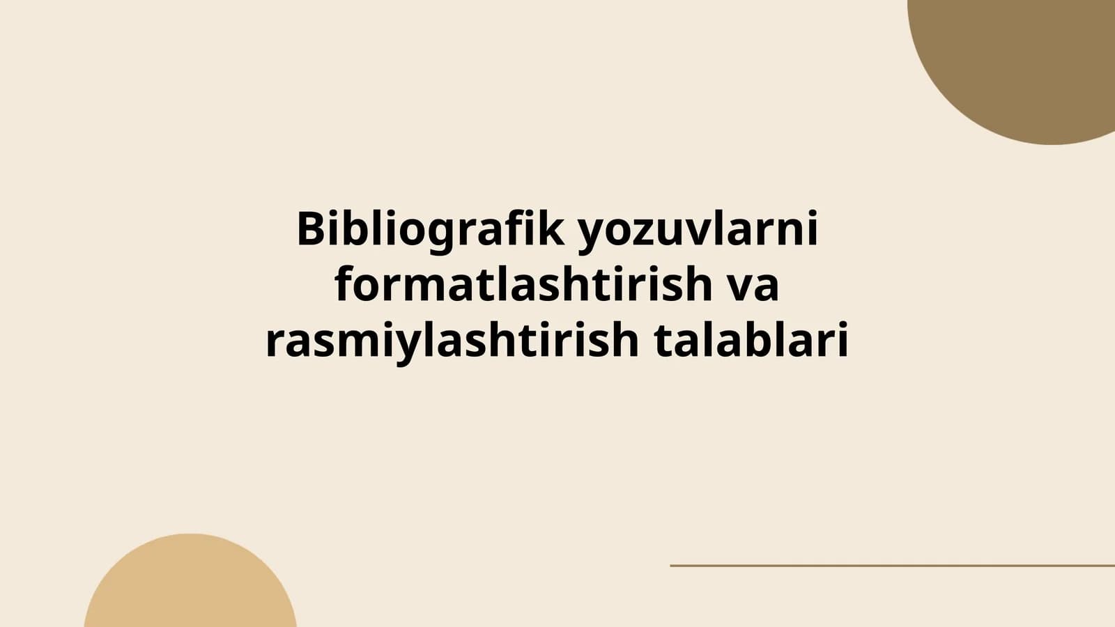 Bibliografik yozuvlarni formatlashtirish va rasmiylashtirish talablari