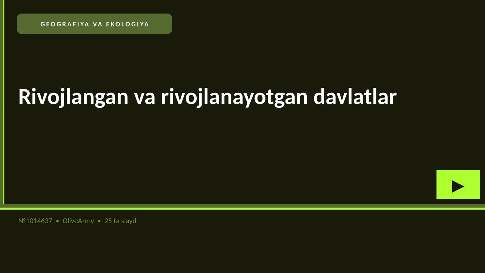 GEOGRAFIYA VA EKOLOGIYA