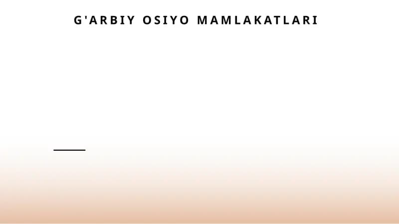 G'arbiy Osiyo mamlakatlari