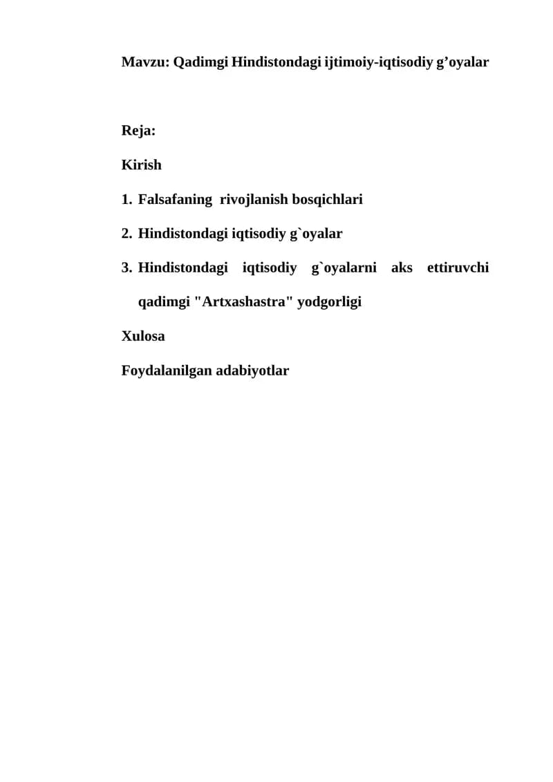 Hindistondagi Ijtimoiy-Iqtisodiy G'oyalar