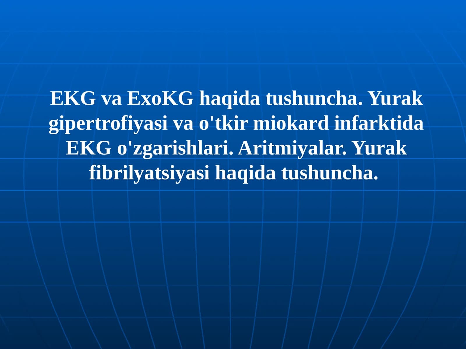 EKG va ExoKG haqida tushuncha