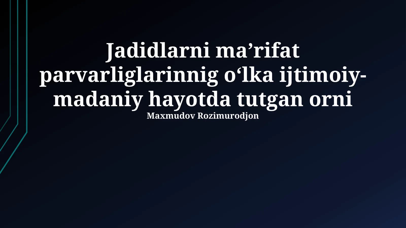 Jadid adabiyoti va madaniyati