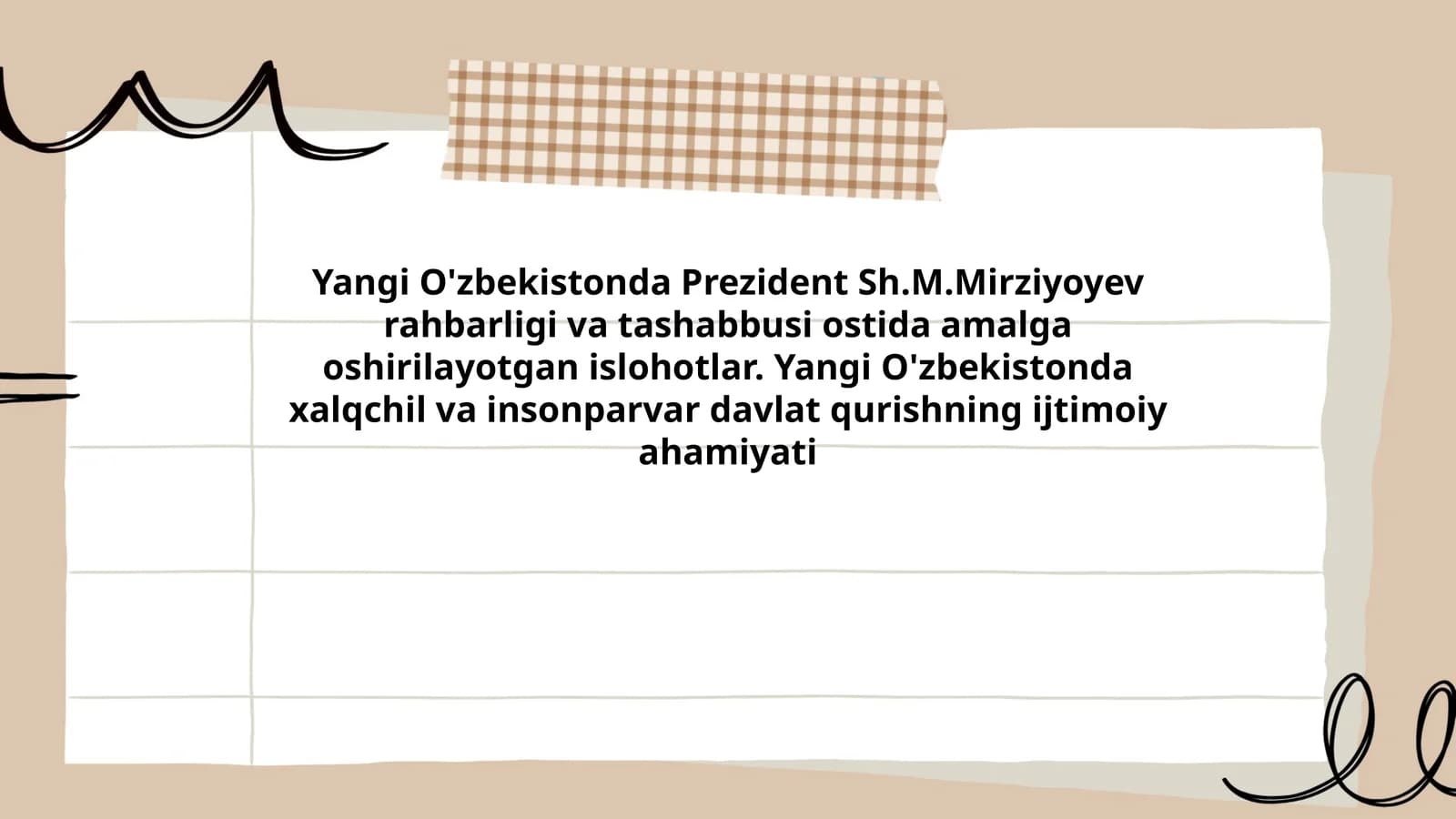 Yangi O'zbekistonda