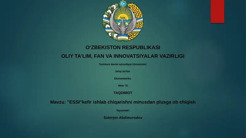 "ESSI" kefir ishlab chiqarish