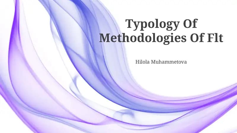 Typology Of Methodologies Of Flt