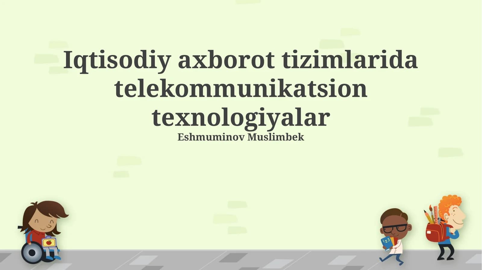 Iqtisodiy axborot tizimlarida telekommunikatsion texnologiyalar