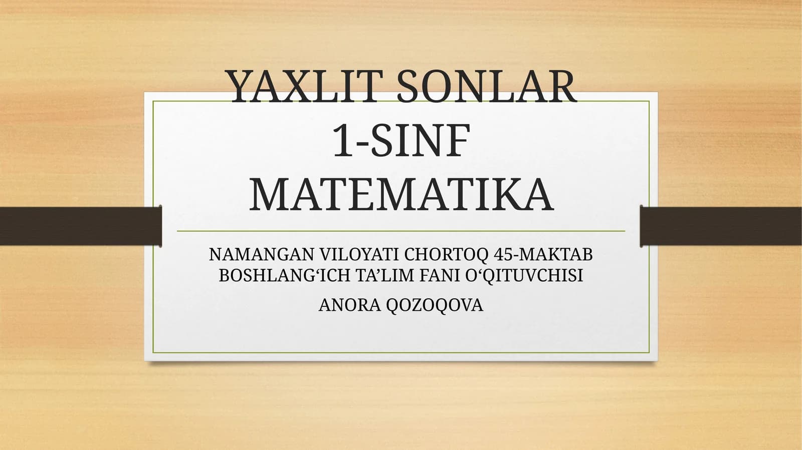YAXLIT SONLAR1-SINF MATEMATIKA