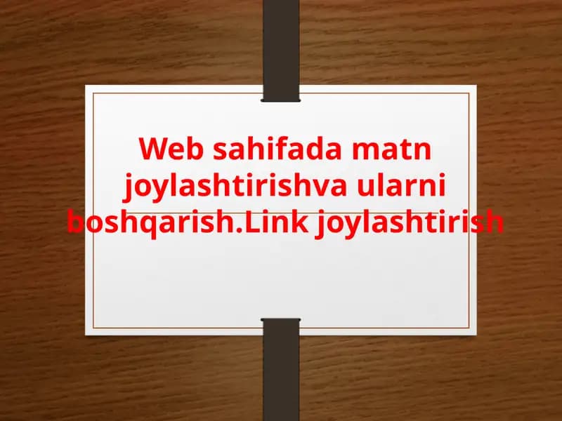 Web-sahifada matn joylashtirish