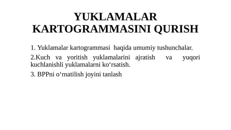 Yuklamalar Kartogrammasi