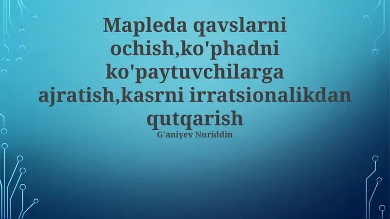 Qavslarni ochish