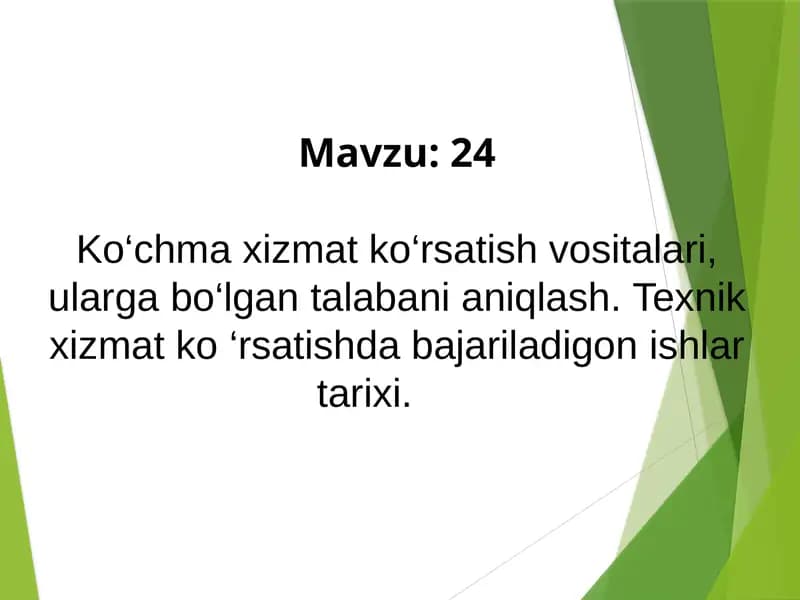 Ko‘chmaxizmat ko‘rsatish vositalari
