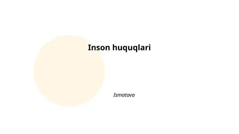 Inson huquqlari Ismatova