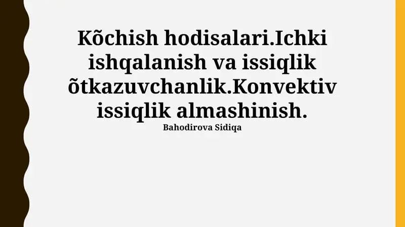 Issiqlik o'tkazuvchanlik