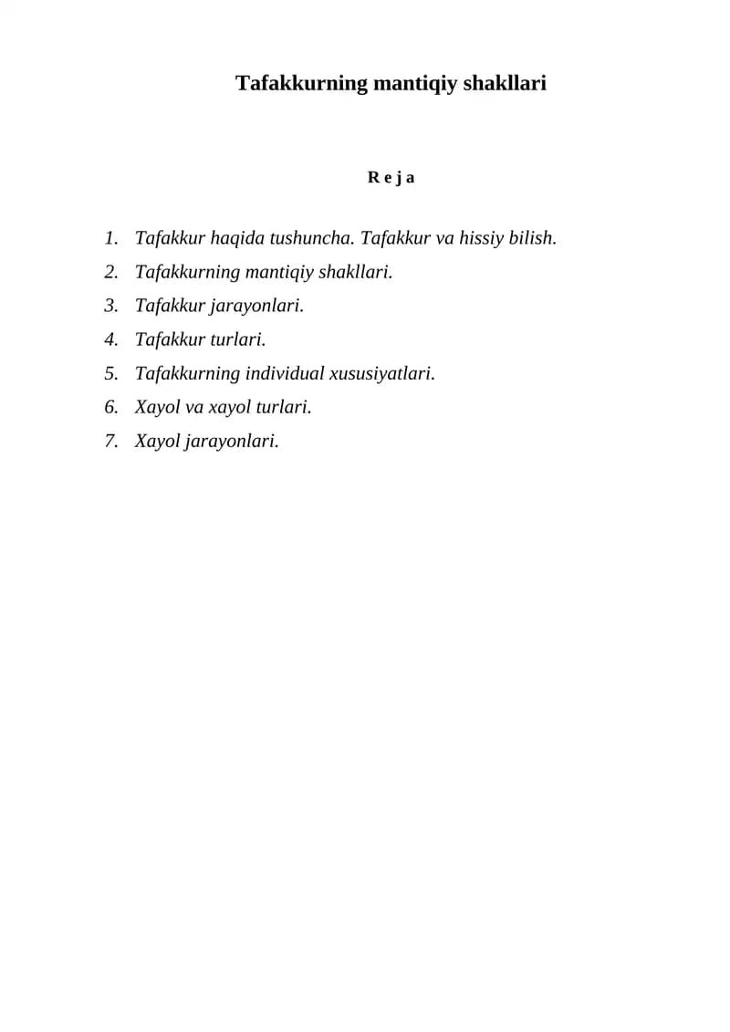 Tafakkurning mantiqiy shakllari