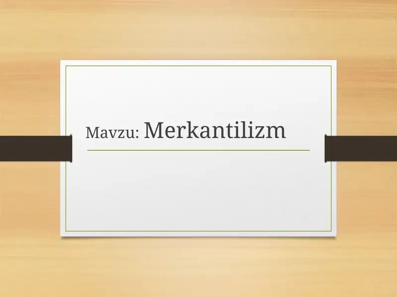 Merkantilizm