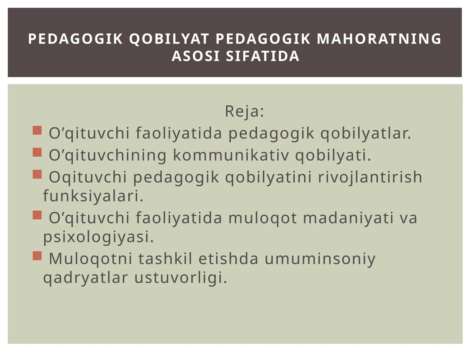O’qituvchi faoliyatida pedagogik qobilyatlar