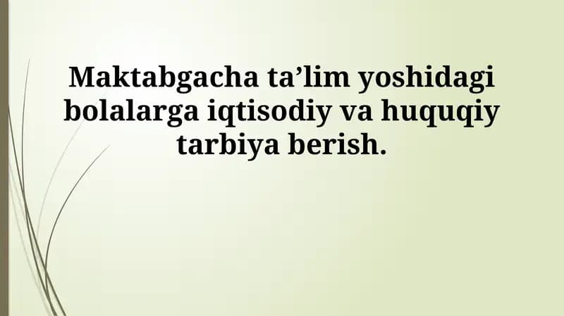 Iqtisodiy va huquqiy tarbiya