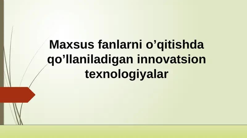 Innovatsion Ta'lim Texnologiyasi