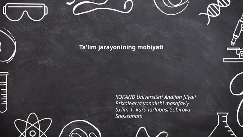 Psixologiya yonalishi masofaviy ta'lim 1-kurs