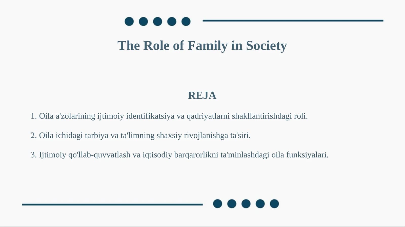 The Role of Family in Society