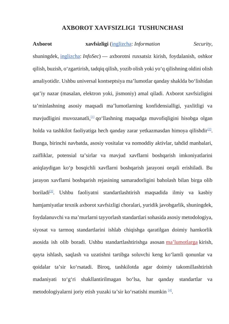 Axborot xavfsizligi