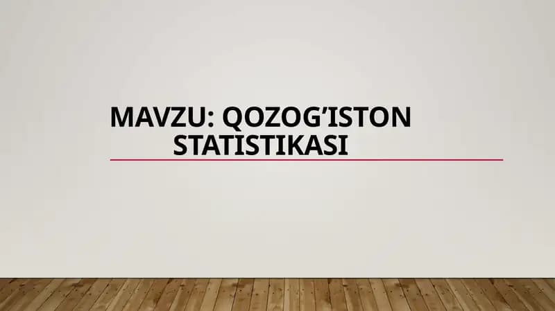 Qozogiston statistikasi