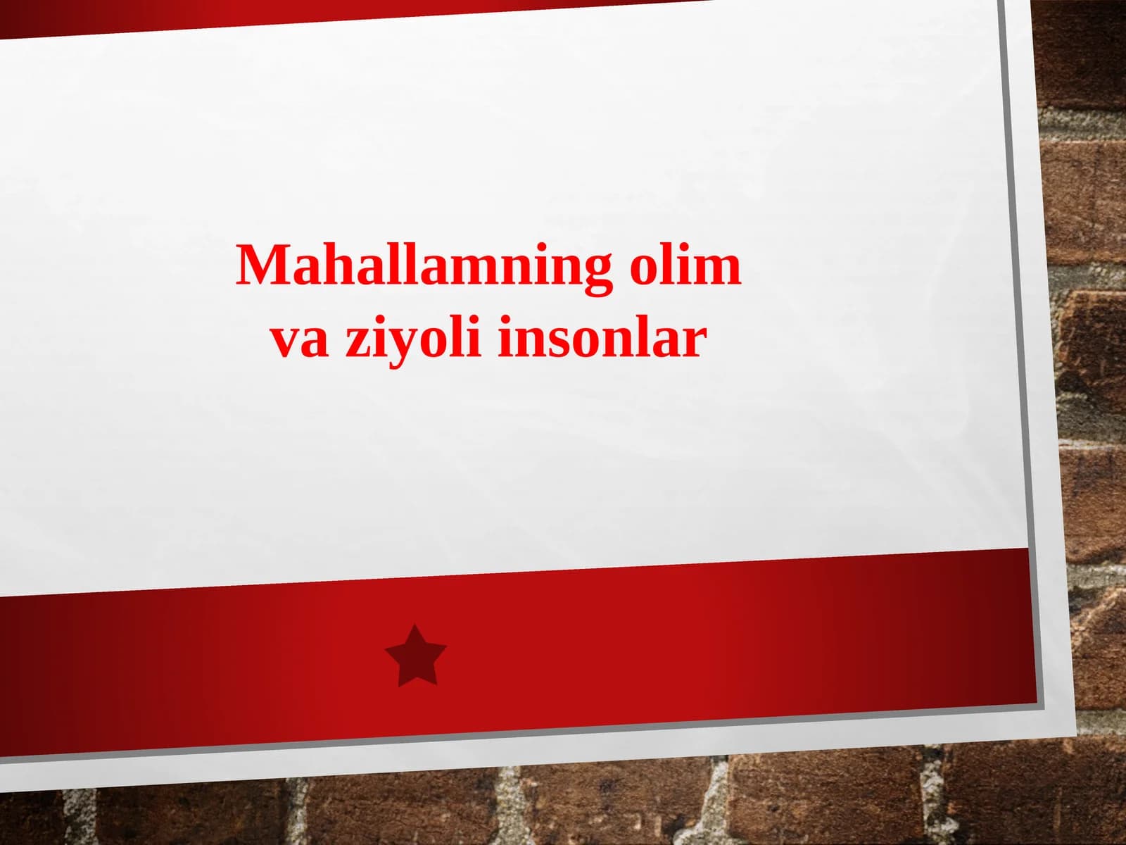 Mahallamning oʻlim vaziyoli insonlar