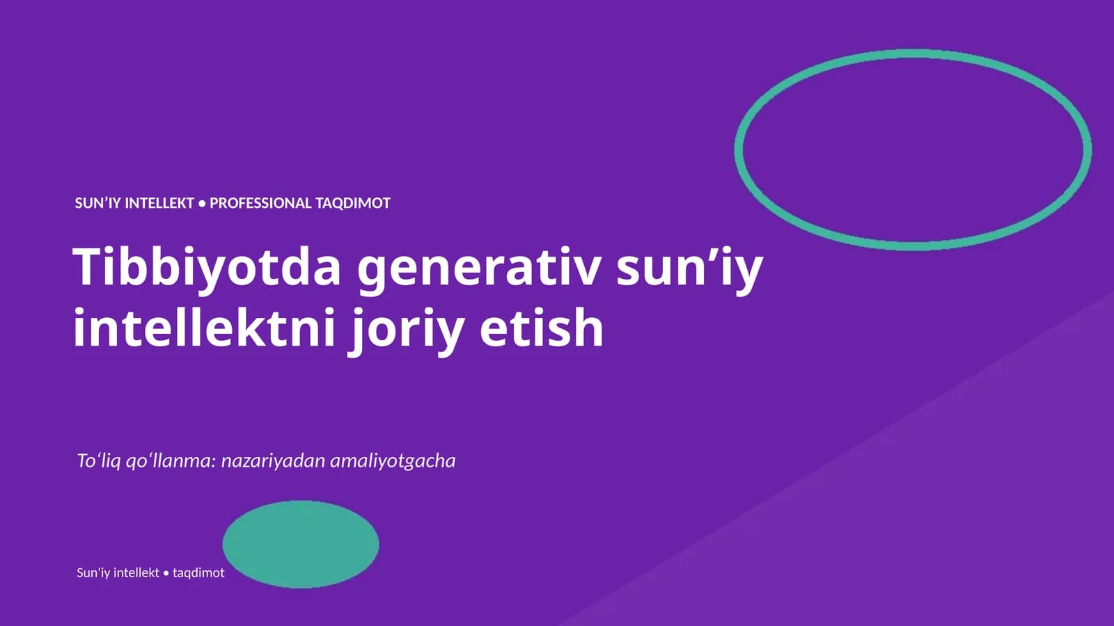 Tibbiyotda generativ sunʼiy intellektni joriy etish