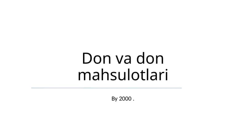 Don va don mahsulotlari