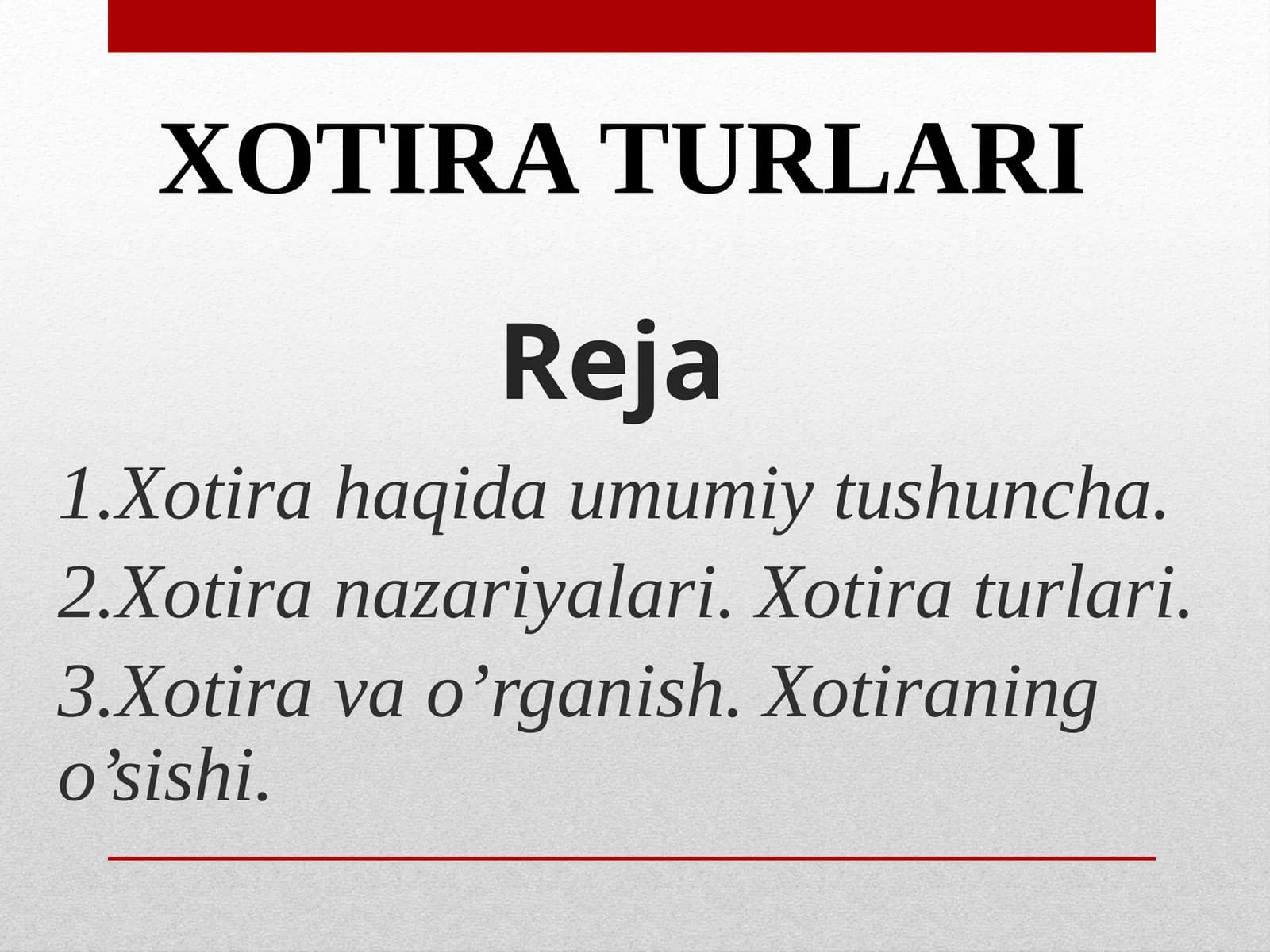 Xotira turlari