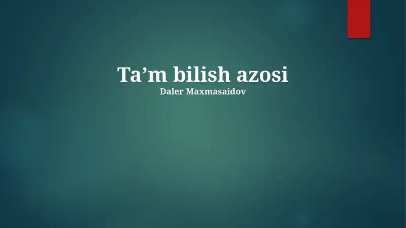 Ta’m bilish azosi