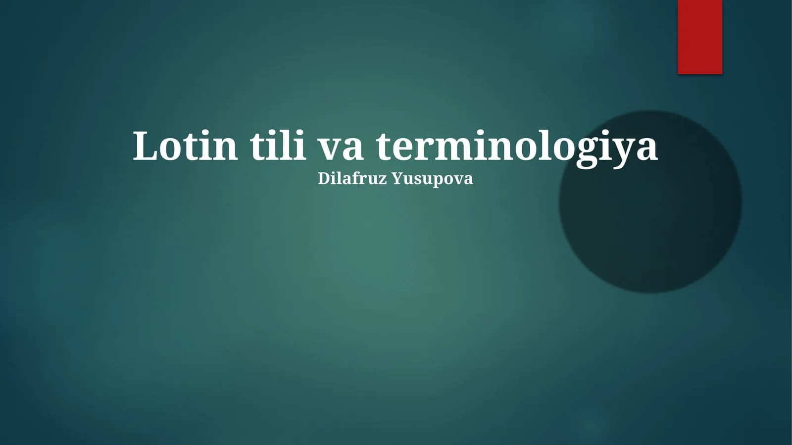 Lotin tili va terminologiya