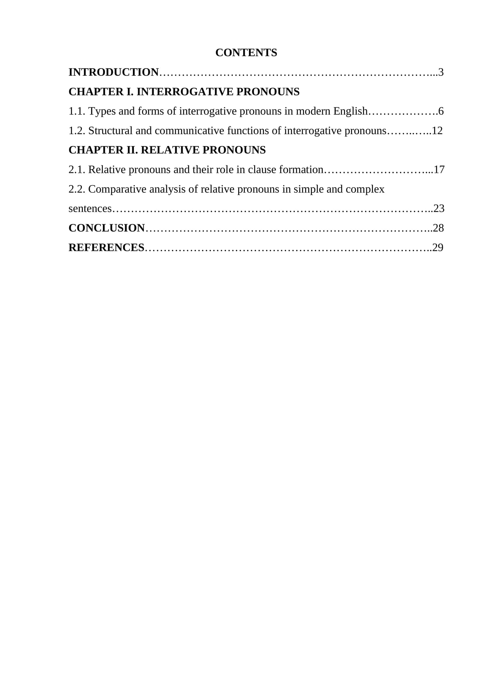 Interrogative and Relative Pronouns