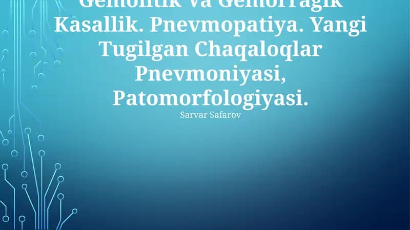 Yangi Tugilgan Chaqaloqlar Pnevmoniyasi