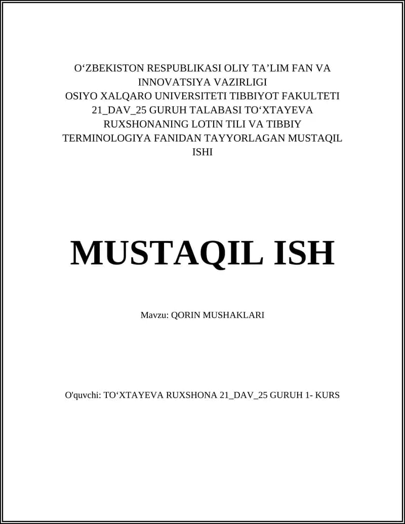 QORIN MUSHAKLARI