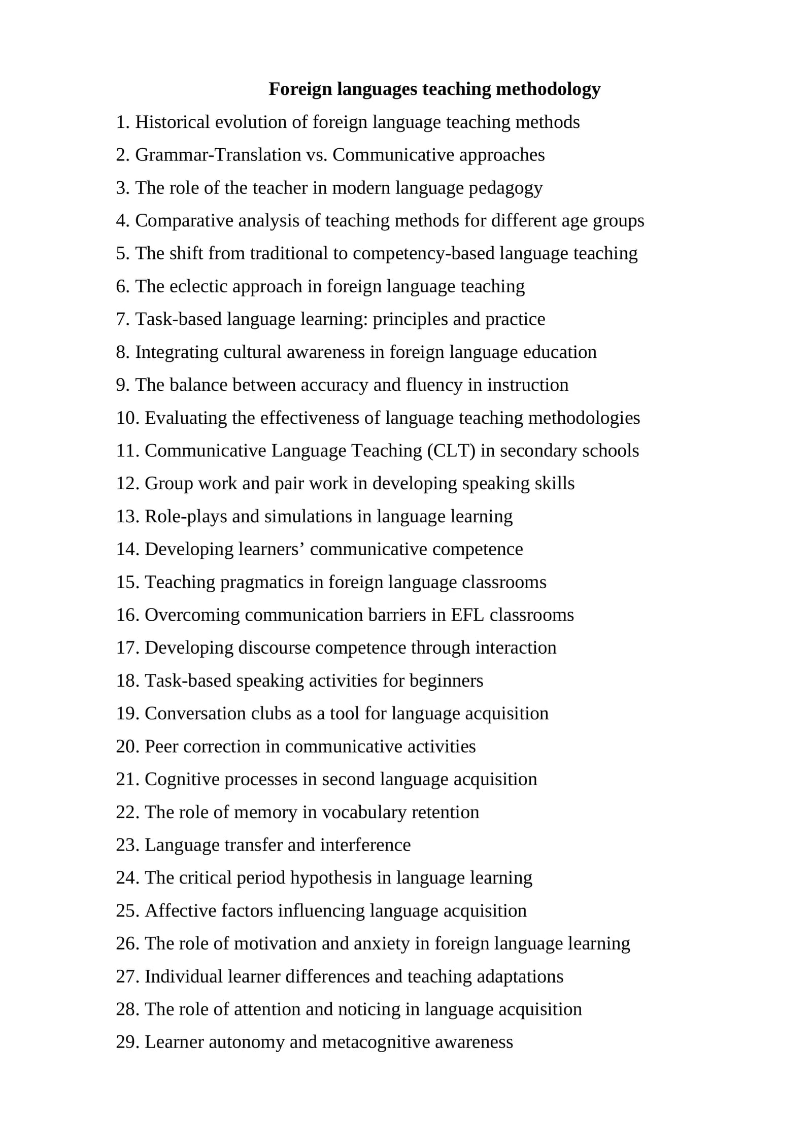 Foreign languages teaching methodology