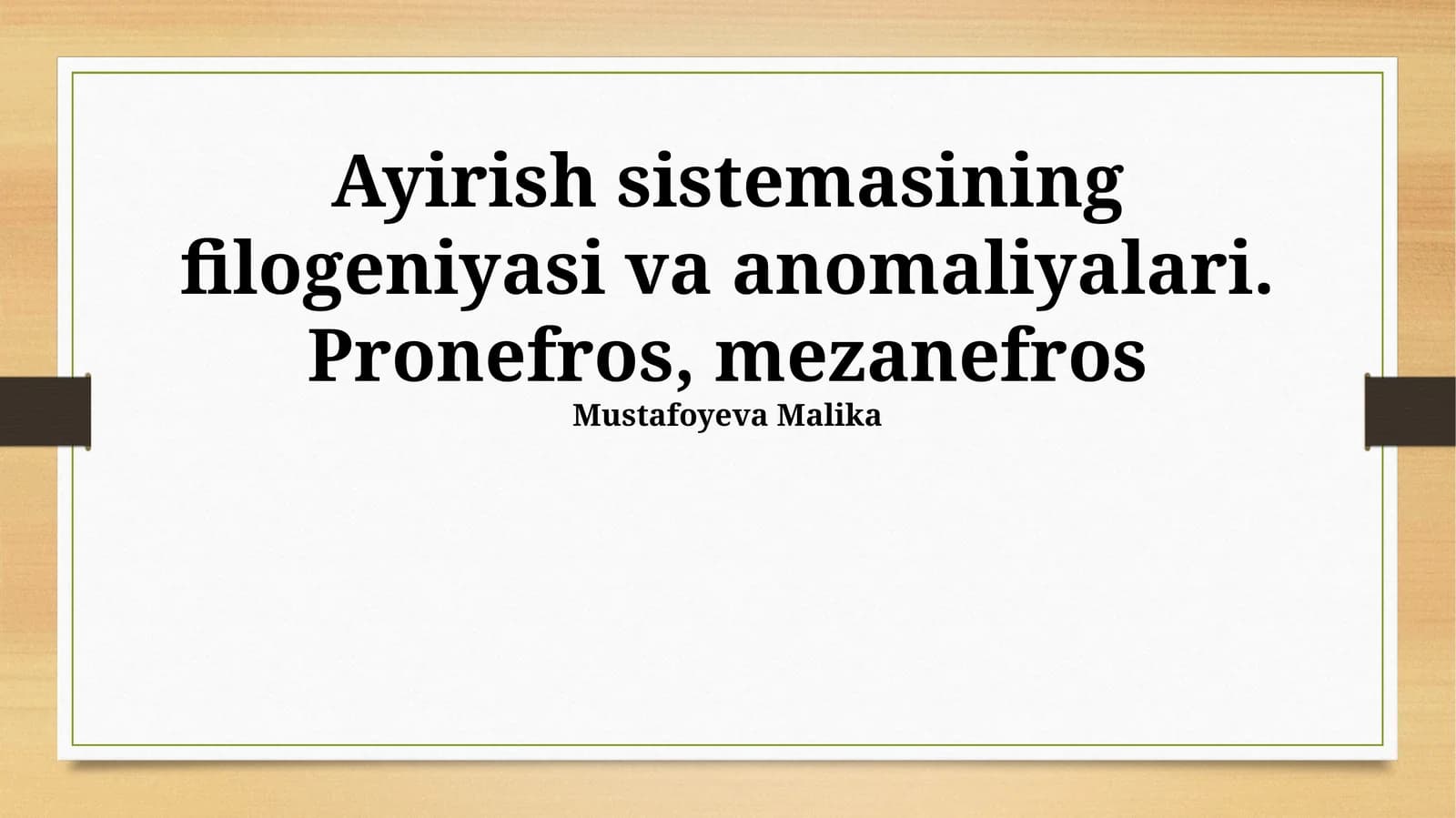 Mezonefrosning Filogeniyasi