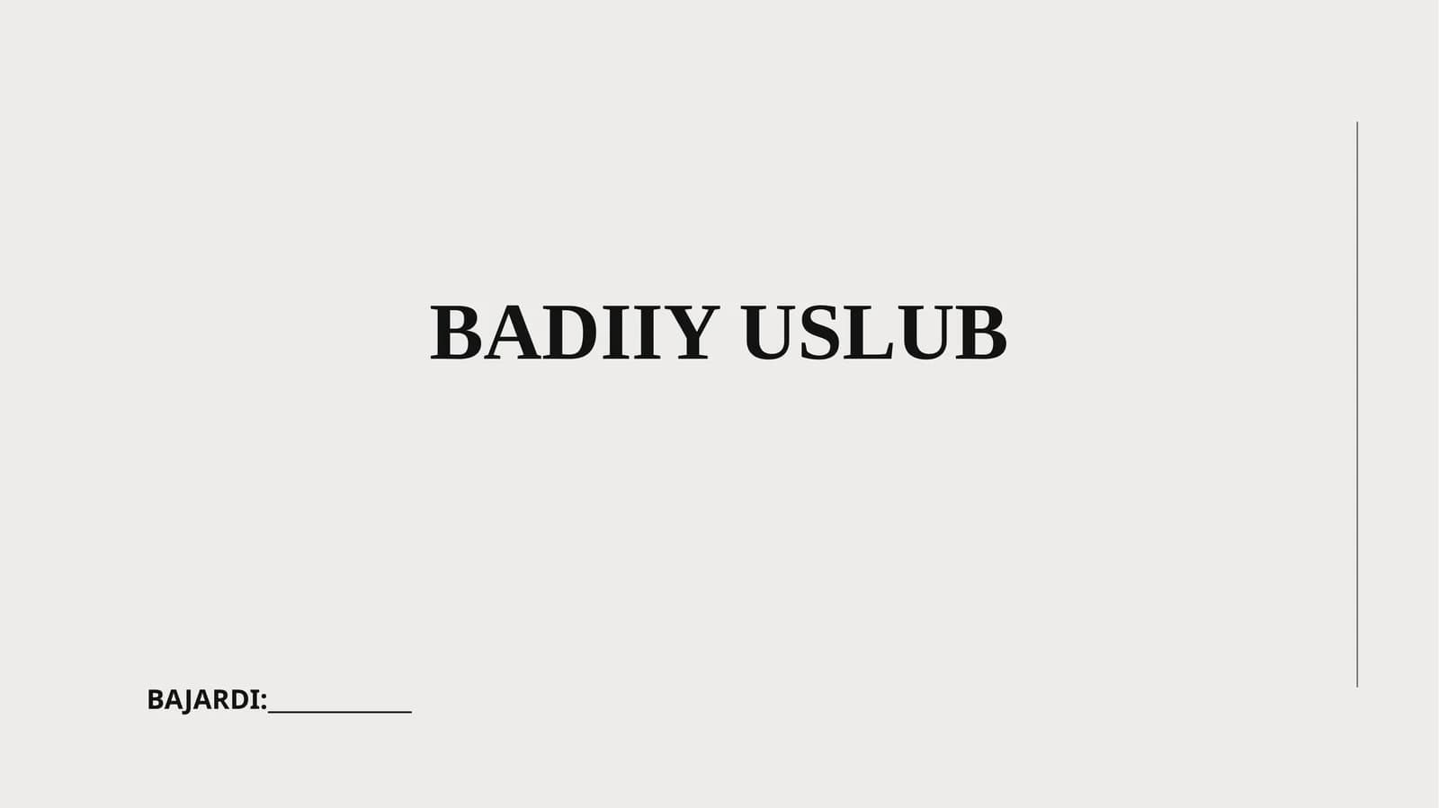 Badiiy uslub