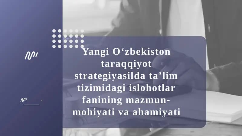 Yangi O‘zbekiston taraqqiyot strategiyasi