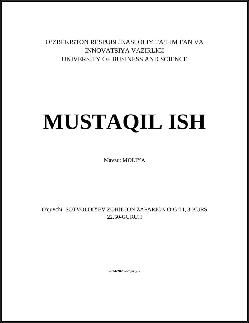 Moliya nazariyasi
