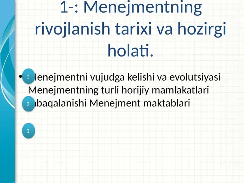 Menejmentni vujudga kelishi va evolutsiyasi