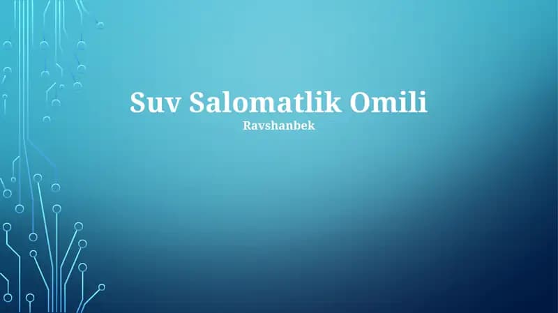 Suv Salomatlik Omili