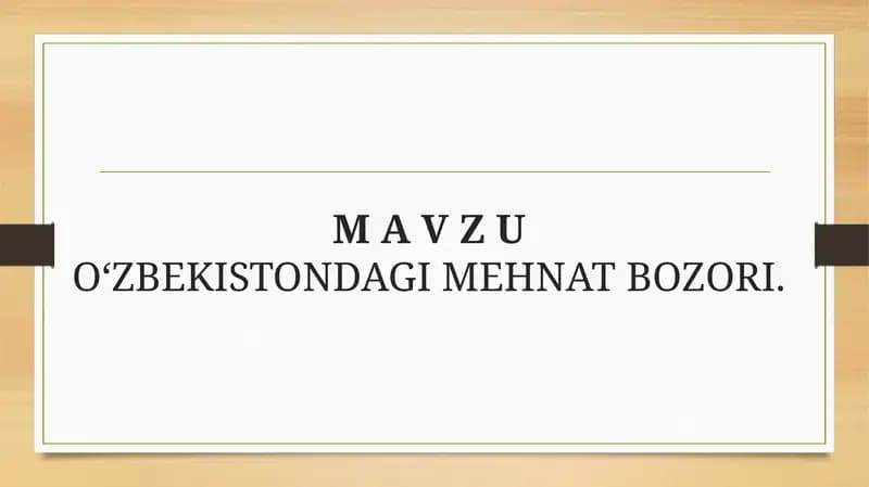 O‘zbekistondagi mehnat bozori