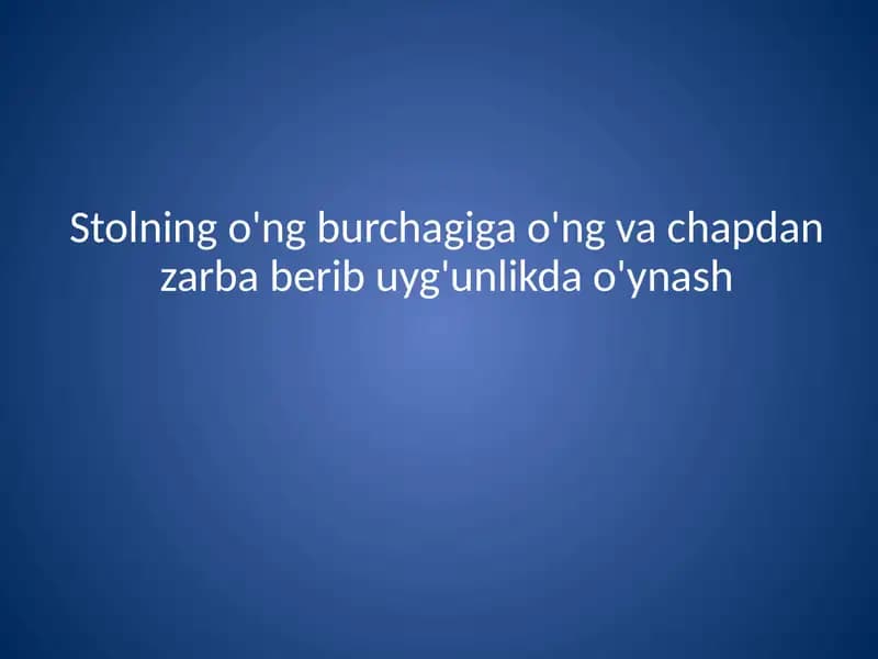 Stolning o'ngburchagi va chapdan zarbaberligi