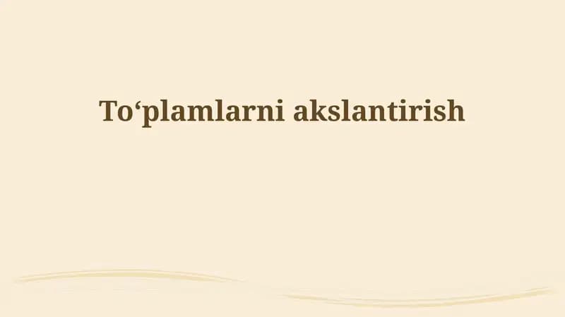 To'plamlarni xaritalashga kirish