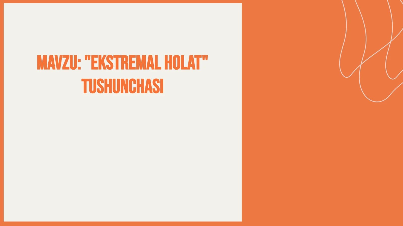 Ekstremal holat tushunchasi