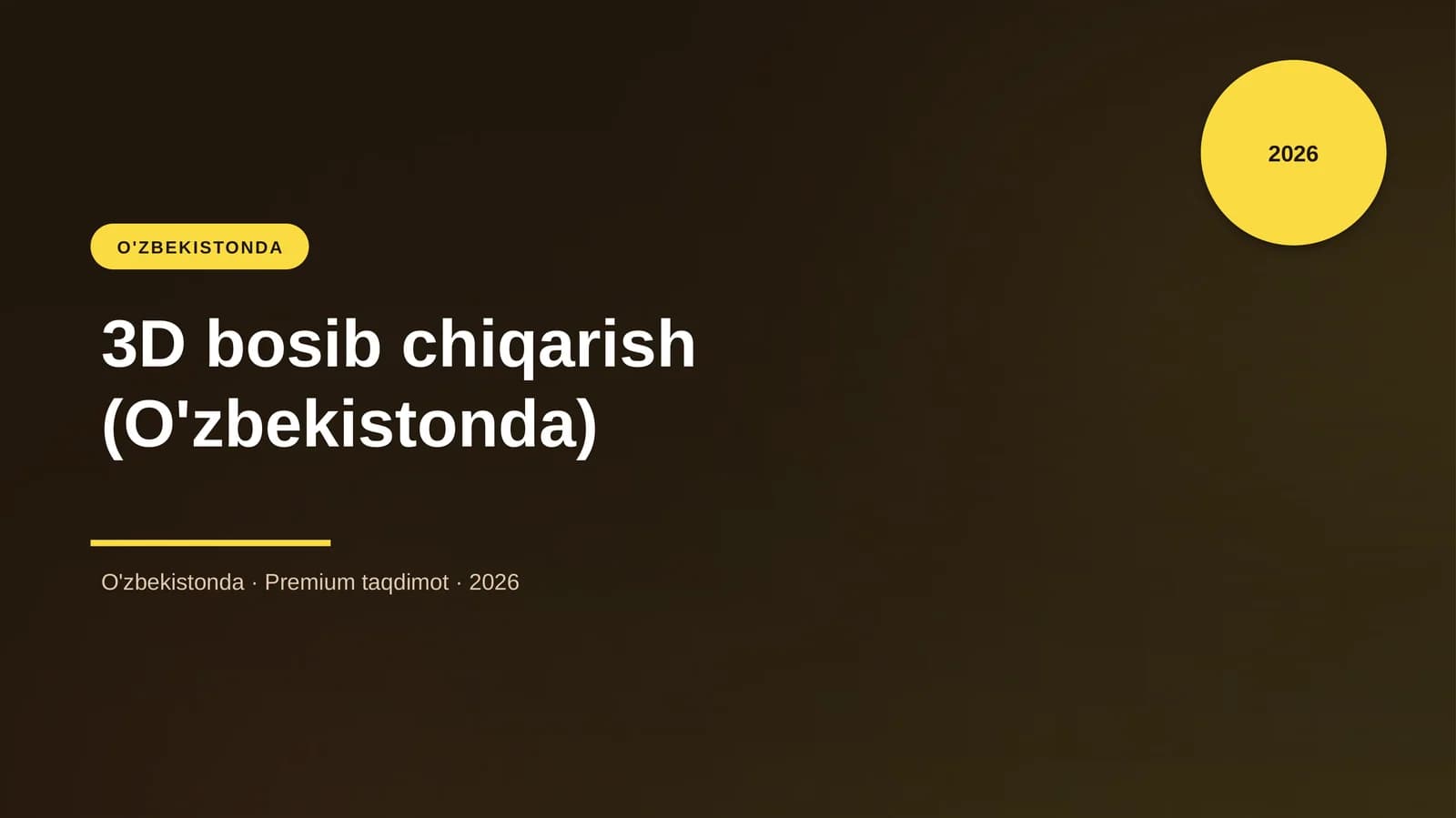 3D bosib chiqarish (O'zbekistonda)