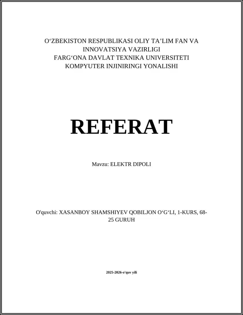 Elektr Dipoli