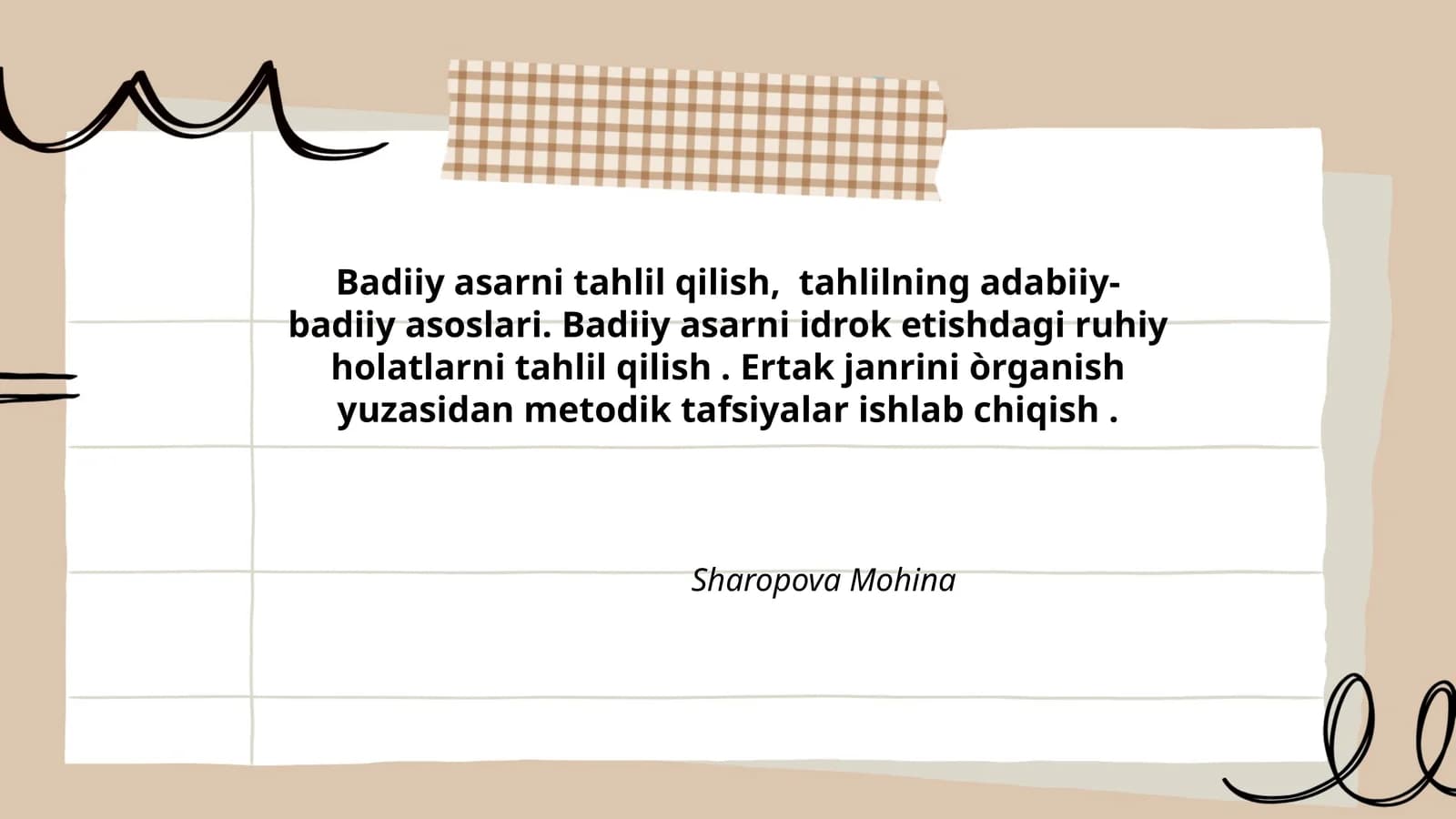 Badiiy asarni tahlil qilish